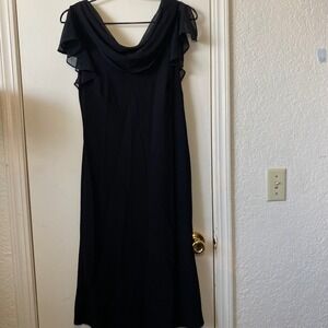 Dressbarn Collection Black Dress Cowl Neck Sleeveless Evening Formal Size 8